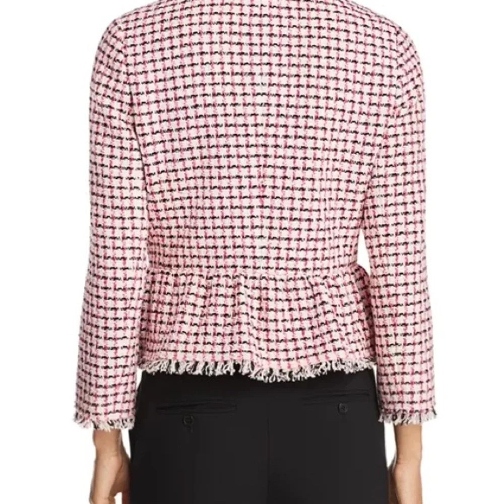 kate spade Pink and Black Tweed Peplum Blazer (NWOT) - Size 4